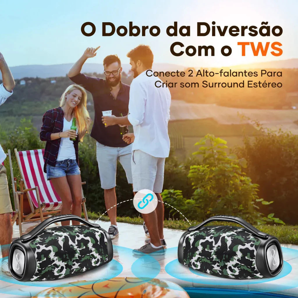 đ„ QUEIMA DE ESTOQUE!! đ„ Caixa de Som Sabala Boombox DR-909 Bluetooth 200w 39000mah Tws Ipx6.